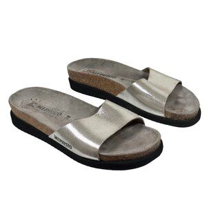 Mephisto Silver Slide Sandals